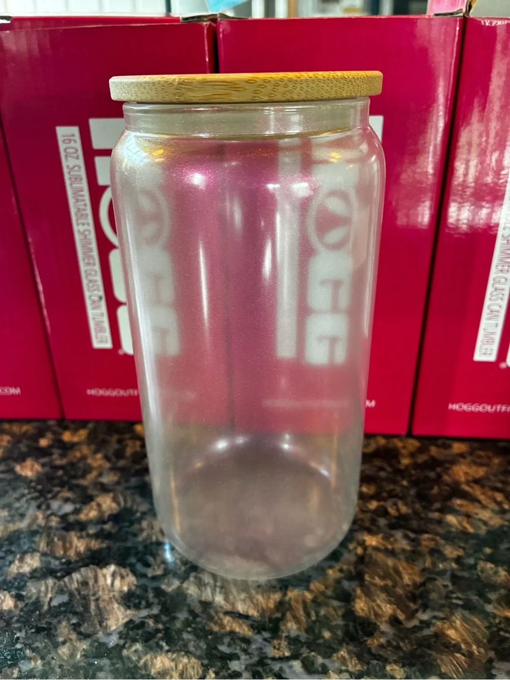 HOGG 16oz Shimmer Glass Sublimation Tumblers Set of 4 NIB